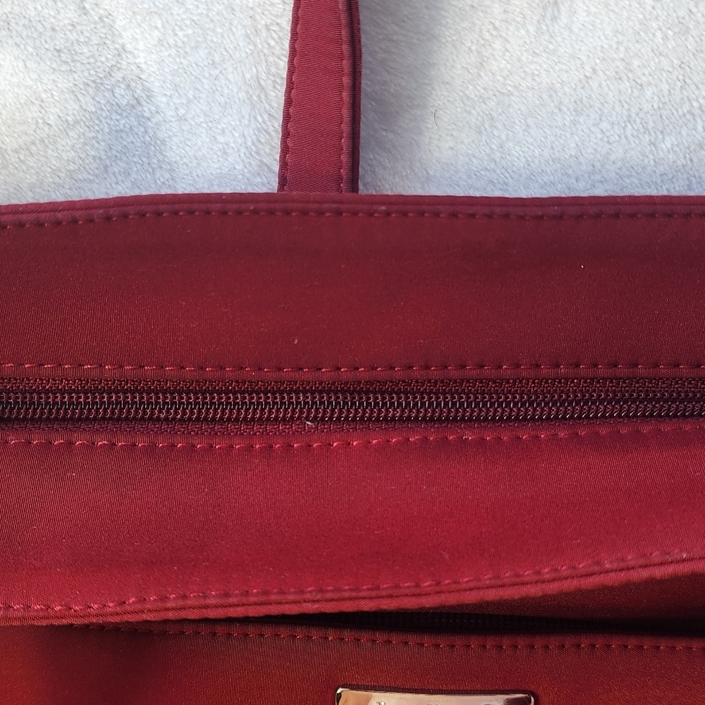INC International Concepts "Michael"Tote Bag, Dark Red Nylon GUC - Picture 5 of 16